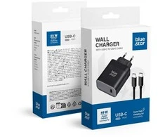 BlueStar Telefono įkroviklis Blue Star USB C QC4.0 PD 3A 45W + laidas USB C į USB C TFB-TC-45WPD juodas