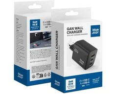 BlueStar Telefono įkroviklis Blue Star GaN 2 x USB C + USB A QC4.0 PD 4A 65W VT-43 juodas