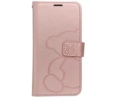 Oem MEZZO Book dėklas skirtas Samsung Galaxy S25 Edge teddy bear rožinio aukso spalvos