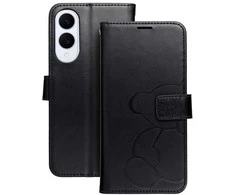 Oem MEZZO Book dėklas skirtas Samsung Galaxy S25 Edge teddy bear juodos spalvos
