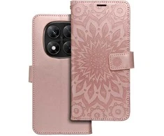 Oem MEZZO Book dėklas skirtas Xiaomi Redmi Note 14 PRO 5G / 14 PRO PLUS 5G mandala rožinio aukso spalvos