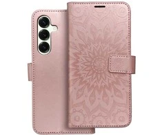 Forcell Oem MEZZO Book dėklas skirtas Samsung Galaxy S25 Plus mandala rožinio aukso spalvos