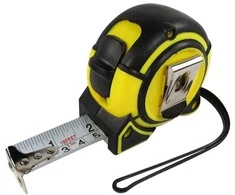 Realprices Measure steel tape 5 m x 19 mm with lock RC-K-1300 juodas yellow