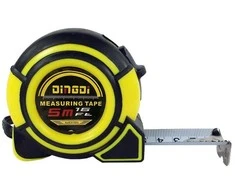 Realprices Matavimo juosta 5 m x 25 mm su užraktu RC-K-1301 juoda geltona