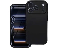 OEM dėklas, skirtas iPhone 17 Pro / 18 Pro (žemas kameros kraštas), minkštas, juodas