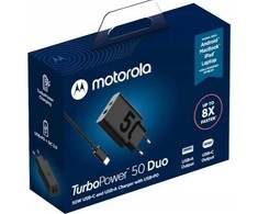 MOTOROLA originalus įkroviklis Type C + USB A 50W MC502/509 juodas