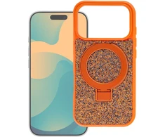 Dėklas Oem Case for iPhone 18 Pro / 17 Pro Quartz Circle Stand Mag Cover oranžinis