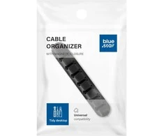 BlueStar Blue Star PJ-OCZ8 silicone self-adhesive organizer for 7 cables - juodas (1 pc.)