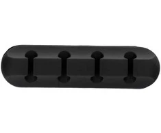 BlueStar Blue Star PJ-OCZ23 silicone self-adhesive organizer for 4 cables - juodas (1 pc.)