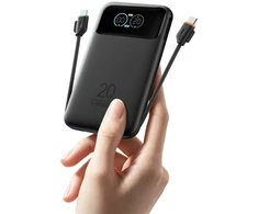 Powerbank Veger Fuerza 10 (W1212B) PD 20W 10000 mAh with built-in cables USB C / Lightning juodas