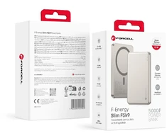 Powerbank compatible with MagSafe Forcell F-Energy Slim F5K9 QC4.0 PD3.0 15W 5000 mAh cloud dancer