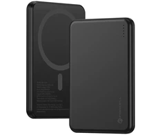 Powerbank compatible with MagSafe Forcell F-Energy Slim F5K9 QC4.0 PD3.0 15W 5000 mAh juodas