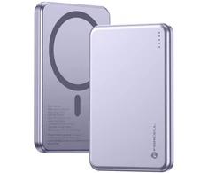 Powerbank compatible with MagSafe Forcell F-Energy Slim F5K9 QC4.0 PD3.0 15W 5000 mAh violetinė