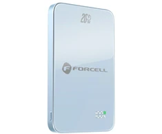 Powerbank compatible with MagSafe Forcell F-Energy SuperSlim F5K8 QC4.0 PD3.0 15W 5000 mAh mėlynas