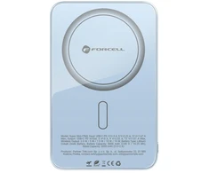 Powerbank compatible with MagSafe Forcell F-Energy SuperSlim F5K8 QC4.0 PD3.0 15W 5000 mAh mėlynas