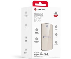 Powerbank compatible with MagSafe Forcell F-Energy SuperSlim F5K8 QC4.0 PD3.0 15W 5000 mAh titanium desert