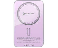 Powerbank compatible with MagSafe Forcell F-Energy SuperSlim F5K8 QC4.0 PD3.0 15W 5000 mAh violetinė