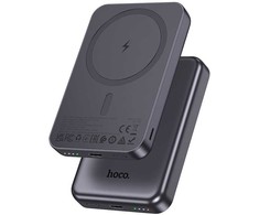 Nešiojamoji baterija, suderinama su „MagSafe Hoco“, 5000 mAh, 2A, 5W, J160, metalo pilka