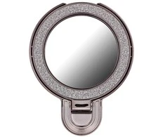 OEM telefono stovas CIRCLE MIRROR - priklijuojamas - juodas
