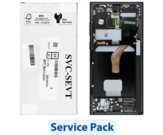 „ServicePack“ LCD ekranas SAMSUNG S22 Ultra S908 grafito spalvos GH82-27488E