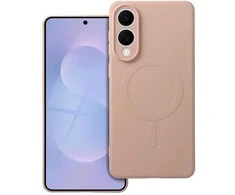 Oem Silikoninis MAG COVER dėklas suderinamas su MagSafe skirtas Samsung Galaxy S25 Edge rožinės spalvos