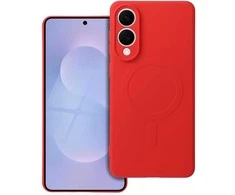 Oem Silikoninis MAG COVER dėklas suderinamas su MagSafe skirtas Samsung Galaxy S25 Edge red
