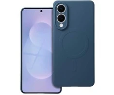 4Kom Oem Silikoninis MAG COVER dėklas suderinamas su MagSafe skirtas Samsung Galaxy S25 Edge mėlynas