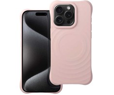 Oem dėklas, skirtas iPhone 15 PRO, silikoninis Zephyr Mag dėklas, suderinamas su MagSafe, rožinis