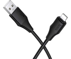Silikoninis laidas USB A į Lightning Hoco 2,4A 1 m X124 juodas