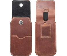 Dėklas OEM odinis universalus slankiklis su atvartu - ROYAL Crazy Horse / ruda - XL dydis - IPHONE 11 / 12 / 13 / SAMSUNG S7 EDGE