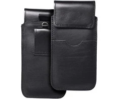 Dėklas OEM odinis universalus slankiklis su atvartu - ROYAL / juodas - 2XL dydis - IPHONE 6 PLUS / SAMSUNG A52 / XIAOMI REDMI NOTE 10