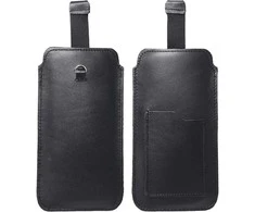 Dėklas Oem ROYAL - Leather universal belt pocket / juodas - Size M - IPHONE 5 / NOKIA S5610 / LUMIA 230