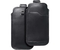 Dėklas Oem ROYAL - Leather universal belt pocket / juodas - Size M - IPHONE 5 / NOKIA S5610 / LUMIA 230