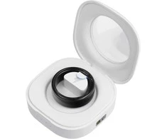 OEM Smart Ring R11M - išmanusis plieno žiedas su įkrovimo dėžute, 8 dydis (18,1 mm), juodas