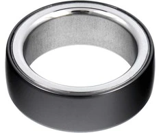 Išmanusis laikrodis OEM Smart Ring R8 - išmanusis keraminis žiedas su įkrovimo dėžute, 18 mm, juodas
