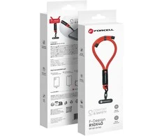 FORCELL F-DESIGN R10X40 riešo telefono virvelė su reguliuojamu ilgiu (maks. 20 cm kilpoje) raudona