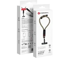 FORCELL F-DESIGN R10X40 riešo telefono virvelė su reguliuojamu ilgiu (maks. 20 cm kilpoje) žalias rožinis violetinis