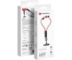 FORCELL F-DESIGN R10X40 riešo telefono virvelė su reguliuojamu ilgiu (maks. 20 cm kilpoje) rožinė balta