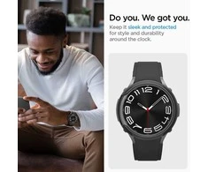 Dėklas Spigen Liquid Air, matinės juodos spalvos – Samsung Galaxy Watch6 Classic 43mm