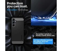 Samsung Galaxy A55 5G Spigen Rugged Armor Matte dėklas telefonui juodos spalvos