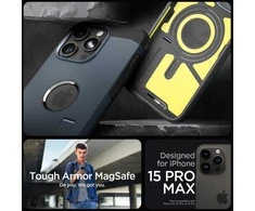 Spigen Tough Armor (MagFit) dėklas skirtas Apple iPhone 15 Pro Max, spalva - Metal Slate