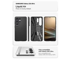 Spigen Liquid Air dėklas skirtas Samsung Galaxy S26 Ultra – juodos spalvos