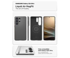 Spigen Liquid Air Mag MagSafe dėklas skirtas Samsung Galaxy S26 Ultra – pilkos spalvos