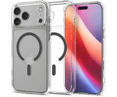 Spigen Ultra Hybrid MagSafe dėklas skirtas Apple iPhone 17 Pro – skaidrus pilkos spalvos