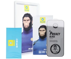 Blueo Szkło Hartowane 5D do iPhone 18 PRO Mr. Monkey Glass juoda (Anti-Peep Strong Privacy)
