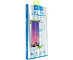LCD apsauginis stikliukas Bestsuit Flexible Hybrid Glass 5D (Hot Bending) Samsung S918 S23 Ultra pritaikytas dėklui juodas