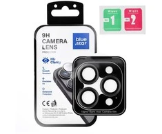 Blue Star Camera Lens Protector Mėlynas STAR Easy Install for IPHONE 15 PRO / 15 PRO MAX juodas