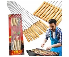 Realprices Iešmeliai metaliniai pagaliukai kepimui ant grotelių 30 cm RC-K-939 10 vnt
