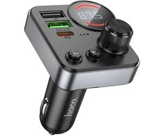 Car transmitter bluetooth Hoco 2 x USB A + USB C QC3.0 PD 48W E86 juodas