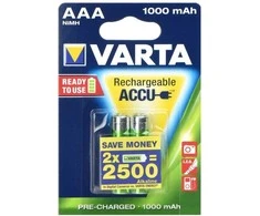 VARTA baterija akumuliatorinė R3 (AAA) 1000 mAh ready to use 2 vnt